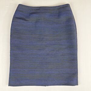 Hugo Boss Career Pencil Skirt Women’s 8 Blue Black Textured Dark Academia